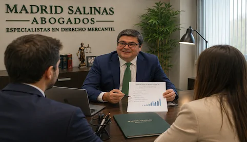 Abogado mercantil de Madrid Salinas Abogados asesorando a clientes sobre avales personales y deudas de una empresa