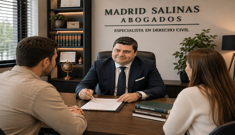 Abogado civil de Madrid Salinas Abogados asesorando a clientes sobre la devolución de las arras tras la denegación de una hipoteca.