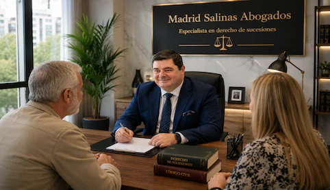 Abogado de Madrid Salinas Abogados asesorando a clientes sobre el reparto de joyas y objetos de valor en una herencia.