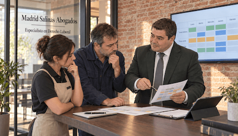 Abogado laboralista asesora a dos trabajadores sobre las horas realizadas con un contrato a tiempo parcial