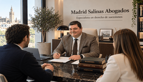 Abogado de Madrid Salinas Abogados asesorando a clientes sobre el embargo de una herencia y los derechos hereditarios de un heredero con deudas.